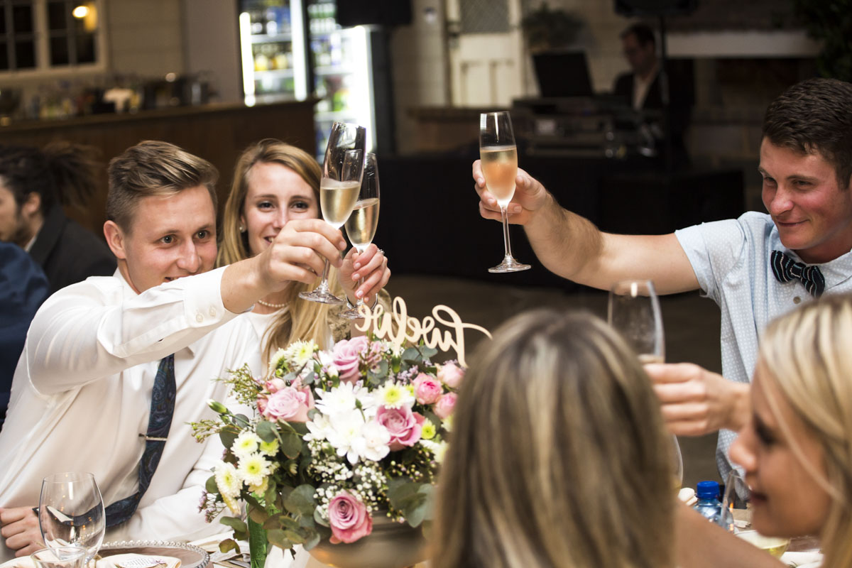 Cheers at a wedding 